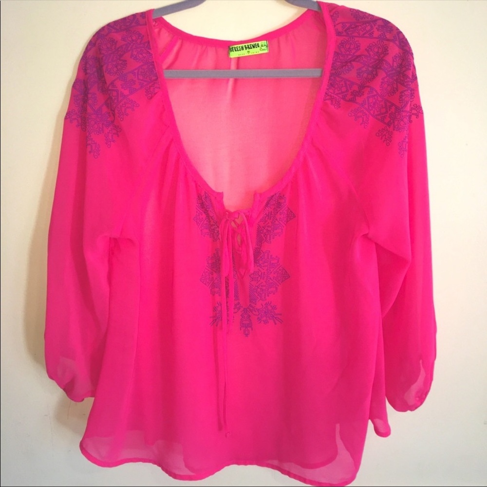 Fresh Brewed -Boho Lace Front Top
